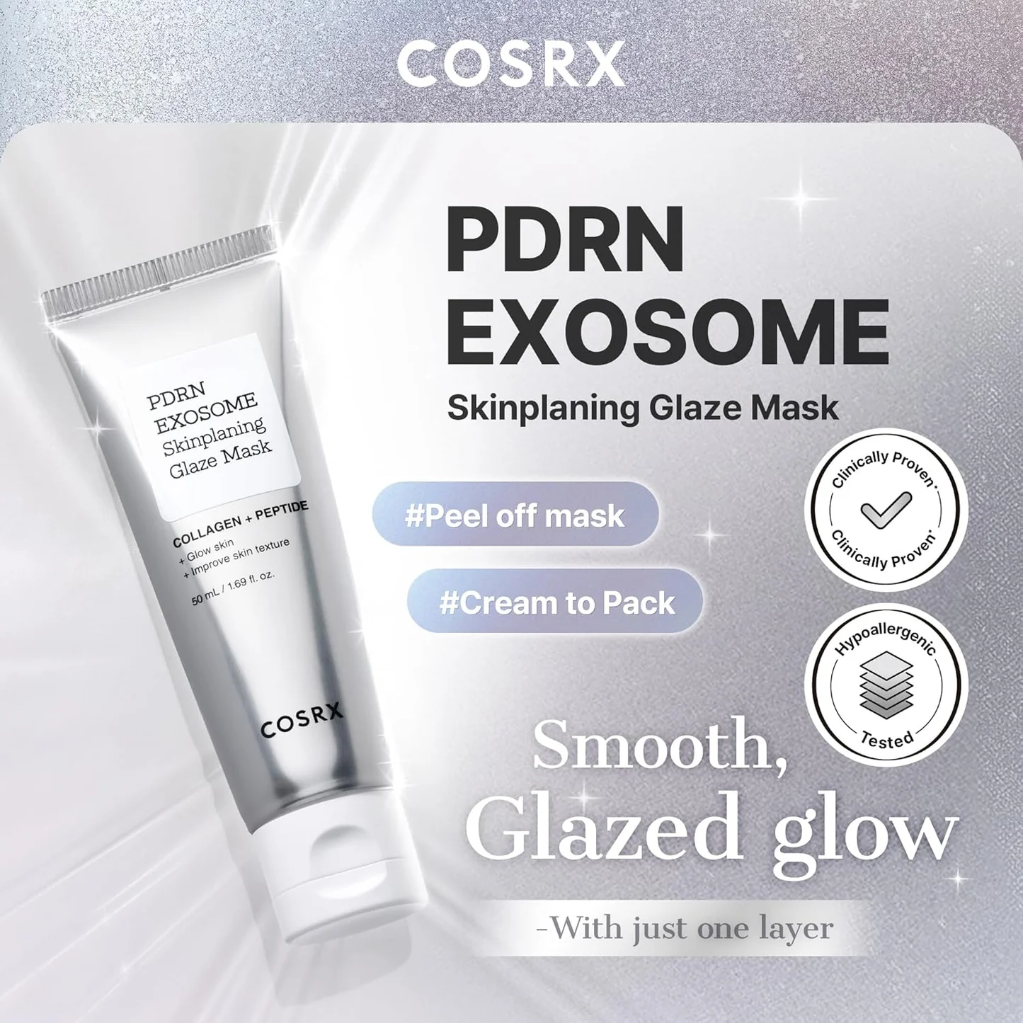 COSRX PDRN EXOSOME Skinplaning Glaze Mask - Peel-Off Μάσκα Λάμψης & Σύσφιξης - Image 3