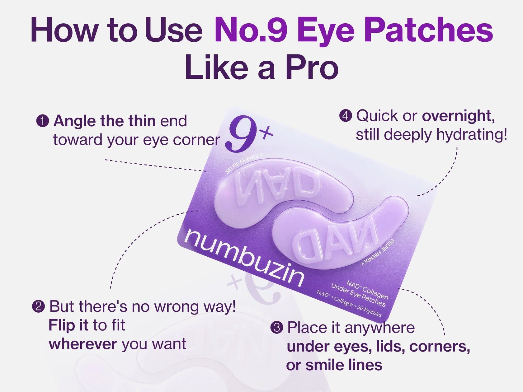 No.9 NAD Collagen Under Eye Patches - Eye Patches με Κολλαγόνο & 50 Πεπτίδια - Image 3