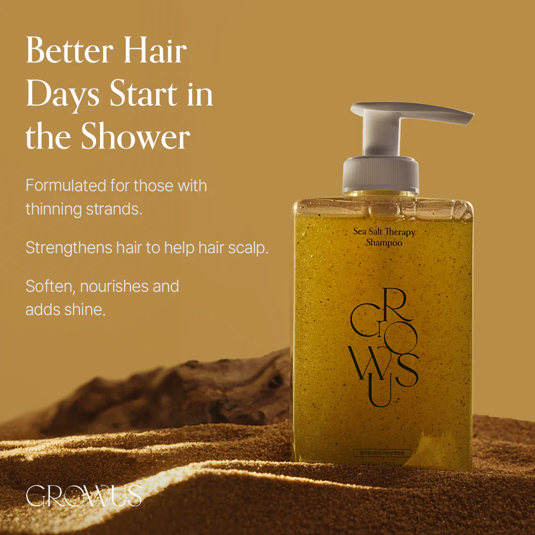 GROWUS Sea Salt Therapy Shampoo - Αναζωογονητικό Σαμπουάν για το Τριχωτό & τα Μαλλιά - Image 3