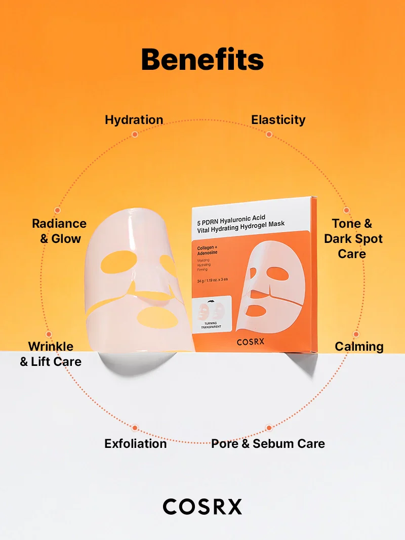 COSRX 5 PDRN Hyaluronic Acid Vital Hydrating Hydrogel Mask - Ενυδατική & Αναζωογονητική Μάσκα Προσώπου - Image 3