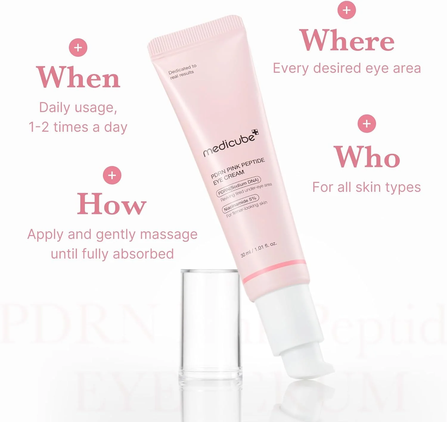 Medicube PDRN Pink Peptide Eye Cream - Κρέμα ματιών για ρυτίδες και μαύρους κύκλους - Image 6