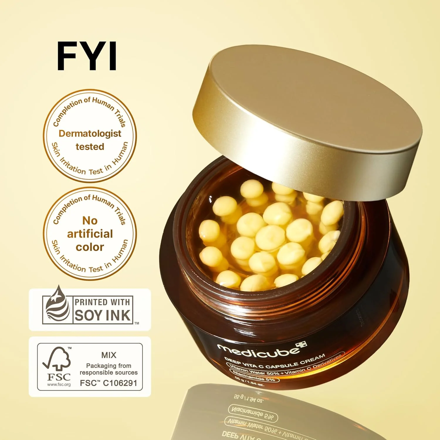 Medicube Deep Vita C Capsule Cream - Ενυδατική Κρέμα Λάμψης με Βιταμίνη C και Θρεπτικά Έλαια - Image 2
