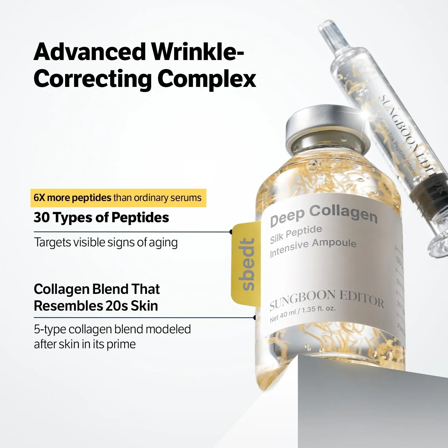 Sungboon Editor Deep Collagen Silk Peptide Intensive Ampoule - Αμπούλα με 3-πλό σύστημα lifting - Image 7