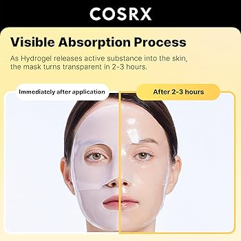 COSRX Advanced Snail Mucin Glass Glow Hydrogel Mask - Μάσκα με κολλαγόνο και βλεννίνη σαλιγκαριού - Image 3