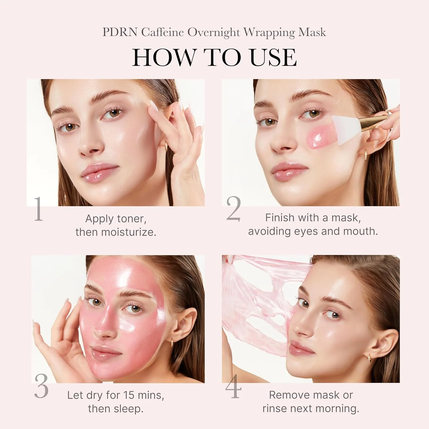 Medicube PDRN Pink Caffeine Night Wrapping Mask – Μάσκα Νύχτας “Glass Skin” με PDRN & Καφεΐνη για Σύσφιξη & Λάμψη - Image 5