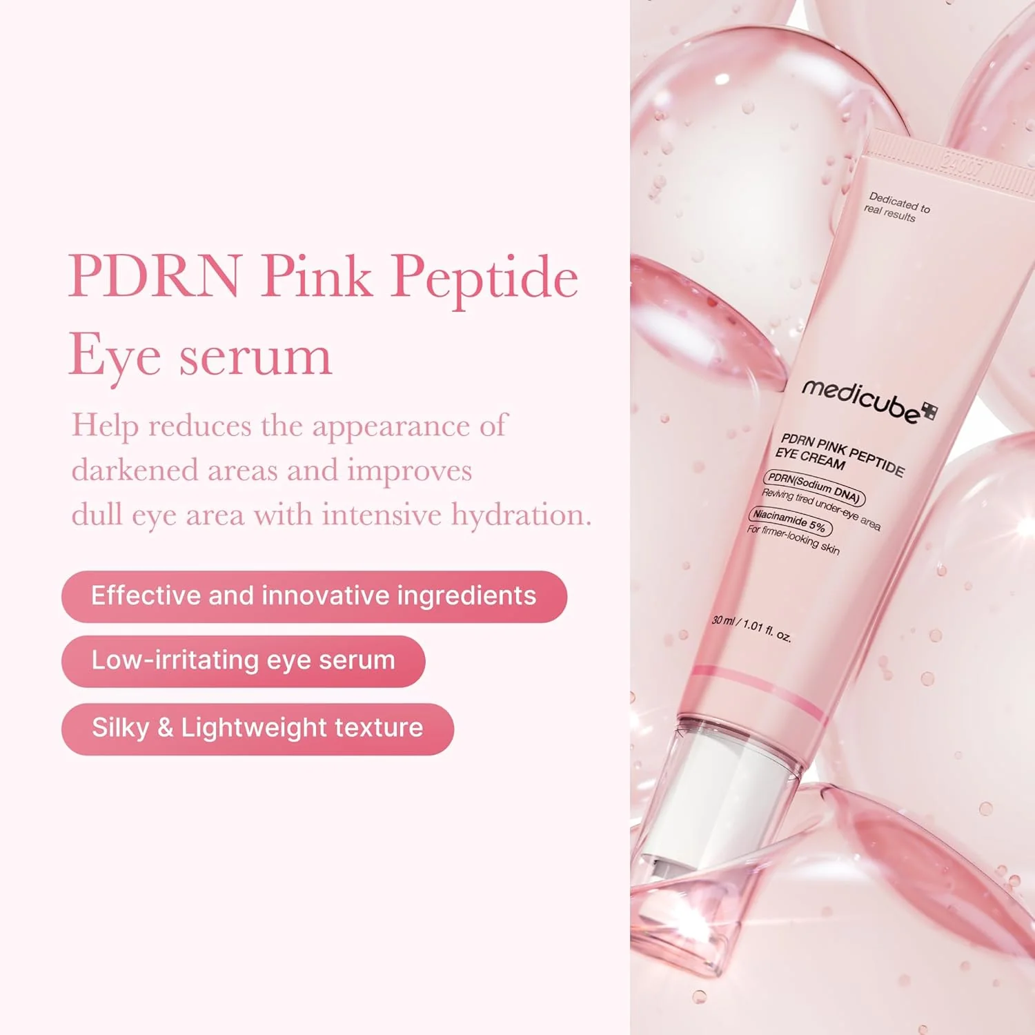 Medicube PDRN Pink Peptide Eye Cream - Κρέμα ματιών για ρυτίδες και μαύρους κύκλους - Image 5