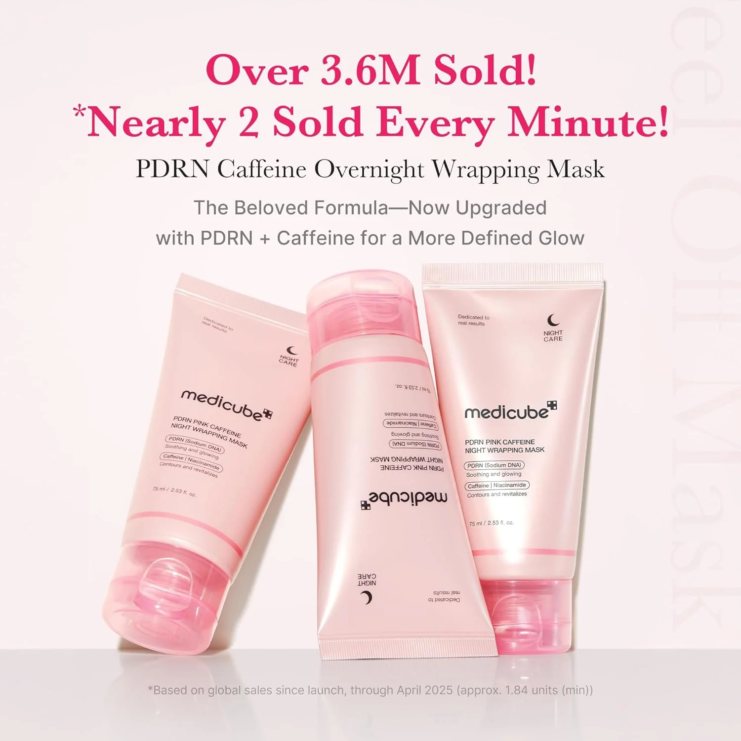 Medicube PDRN Pink Caffeine Night Wrapping Mask – Μάσκα Νύχτας “Glass Skin” με PDRN & Καφεΐνη για Σύσφιξη & Λάμψη - Image 2