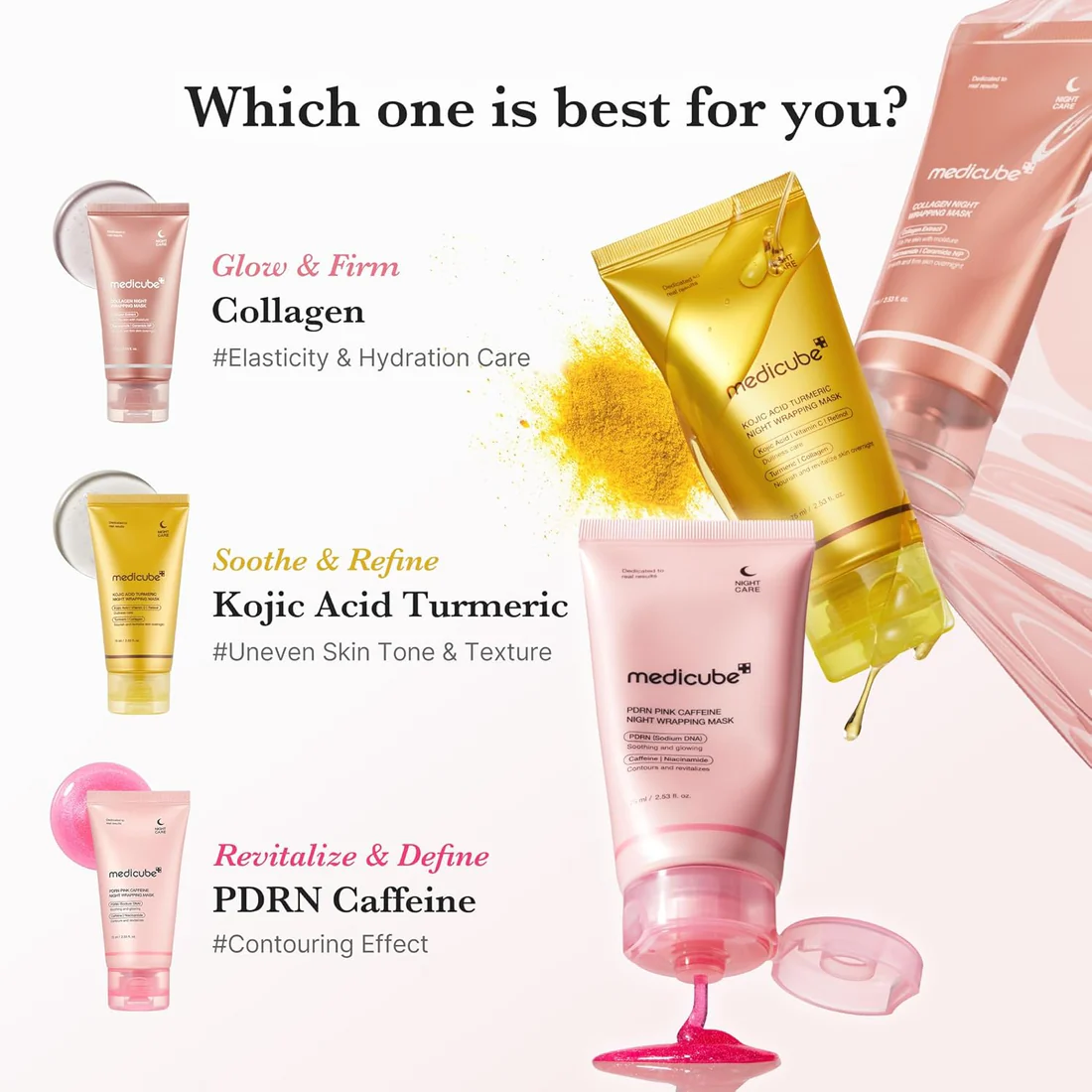 Medicube PDRN Pink Caffeine Night Wrapping Mask – Μάσκα Νύχτας “Glass Skin” με PDRN & Καφεΐνη για Σύσφιξη & Λάμψη - Image 3