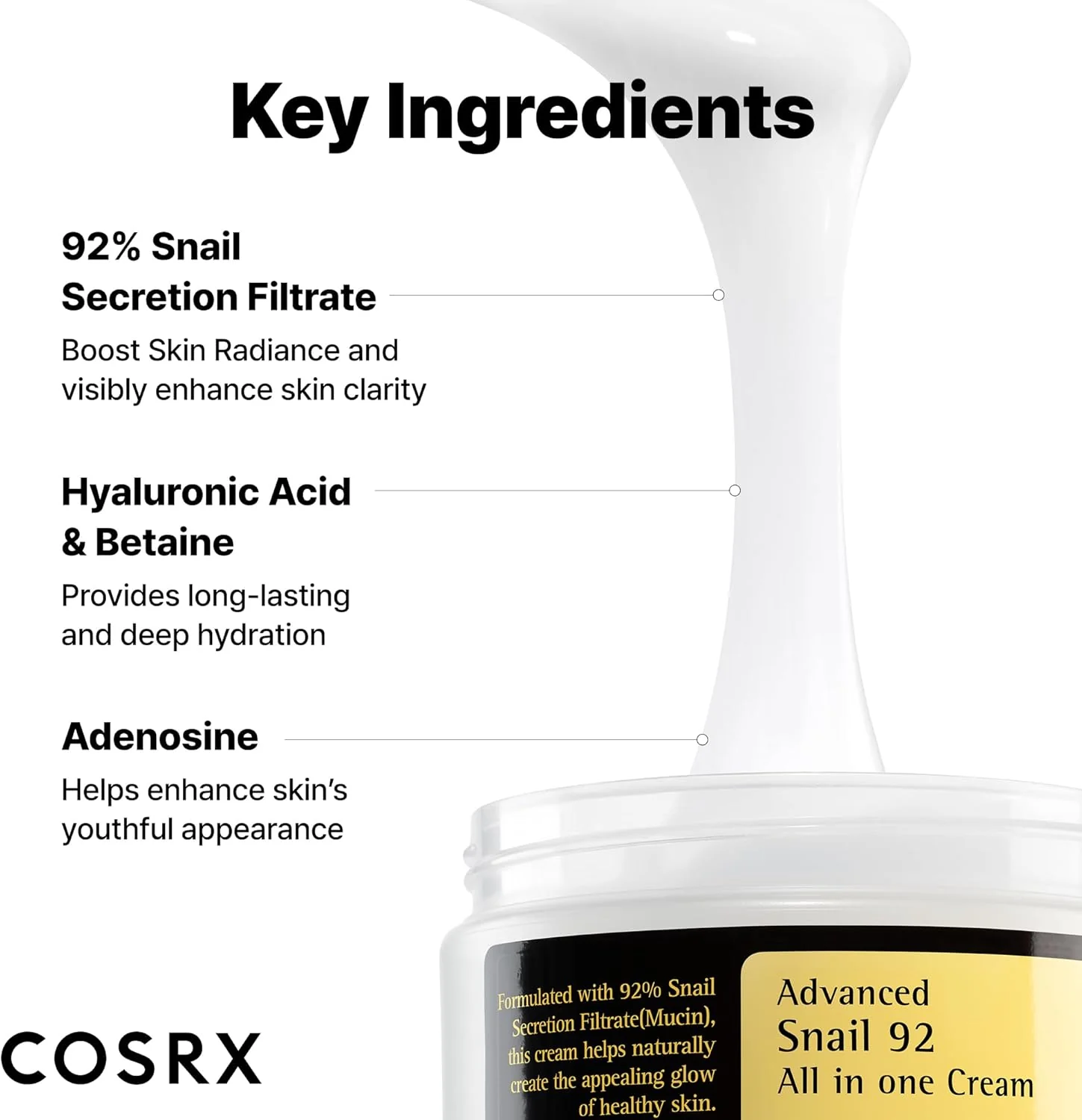 COSRX Advanced Snail 92 All in one cream - Αναπλαστική, ενυδατική κρέμα (44) - Image 3