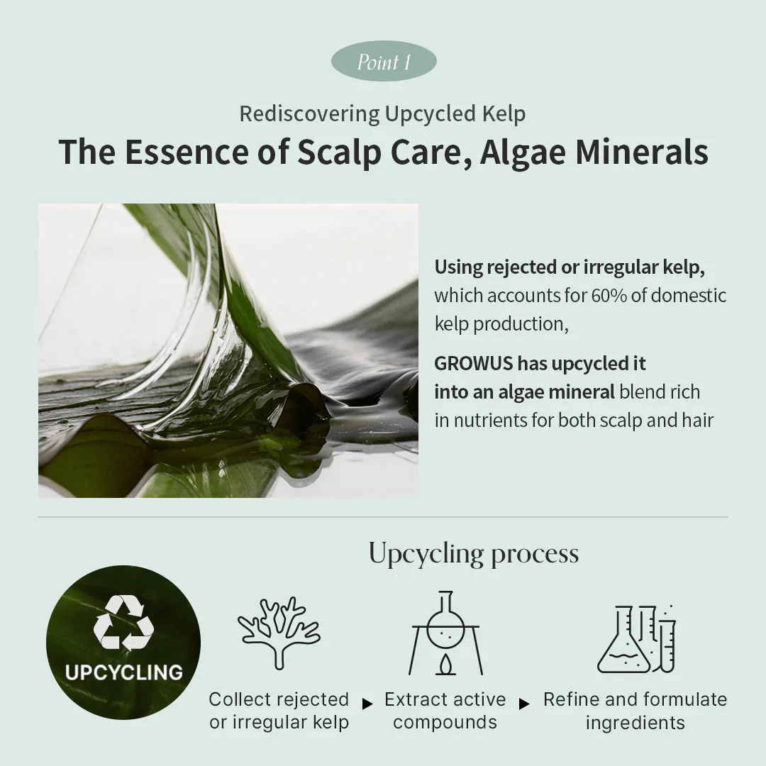 GROWUS Algae Therapy Mineral Shampoo - Σαμπουάν για μαλλιά που εμφανίζουν αδυναμία ή σημάδια γήρανσης - Image 3