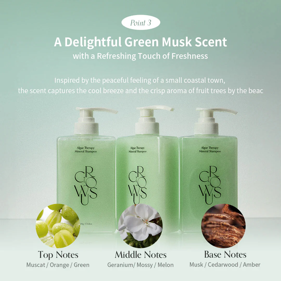 GROWUS Algae Therapy Mineral Shampoo - Σαμπουάν για μαλλιά που εμφανίζουν αδυναμία ή σημάδια γήρανσης - Image 6