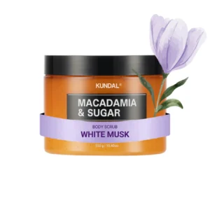 KUNDAL Macadamia & Sugar Body Scrub White Musk – Απολεπιστικό Σώματος με Ζάχαρη & Macadamia