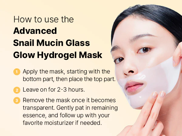COSRX Advanced Snail Mucin Glass Glow Hydrogel Mask - Μάσκα με κολλαγόνο και βλεννίνη σαλιγκαριού - Image 4