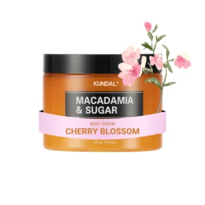 KUNDAL Macadamia & Sugar Body Scrub Cherry Blossom – Απολεπιστικό Σώματος με Ζάχαρη & Macadamia